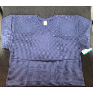 Champro Adult XL Navy Blue Mesh Football Jersey V‎ Neck Short Sleeve